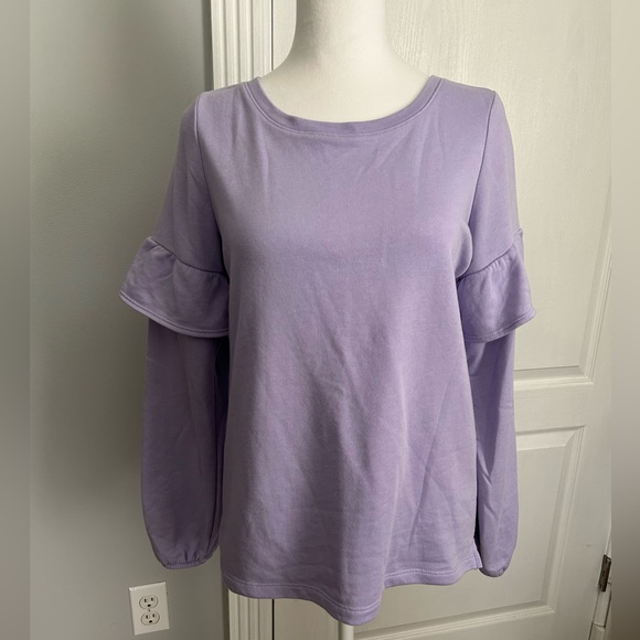 Old Navy | Lavender Lightweight Sweatshirt with Ruffle Detail | Size Small - Picture 1 of 13